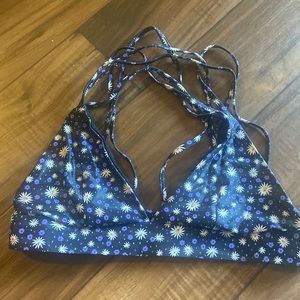 Kulani kinis cross back bikini top in ditsy daisy